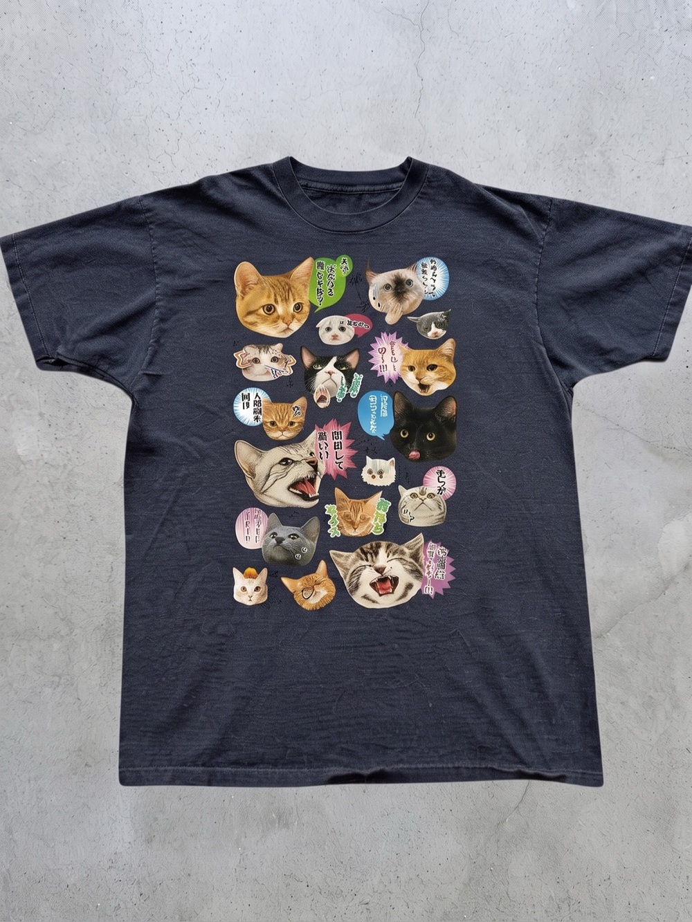 Black Cat Faces Graphic Tee - Colorful Cat
Vintage Unisex